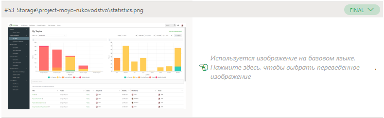 Экран перевода изображения