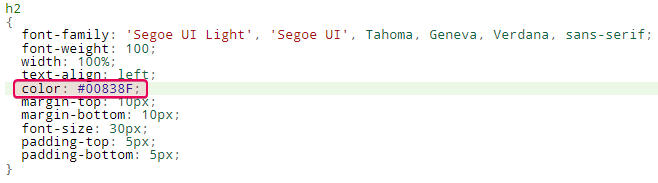 Новое значение свойства «цвет» в CSS-файле