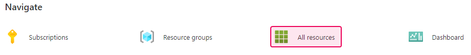 Элемент «Все ресурсы» на домашней странице портала Microsoft Azure