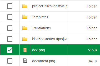 Иконка, расположенная на корневом уровне файлового хранилища