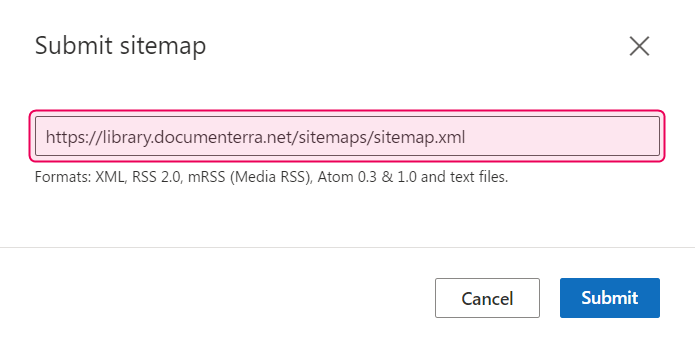 Добавление файла sitemap в Bing Webmaster.