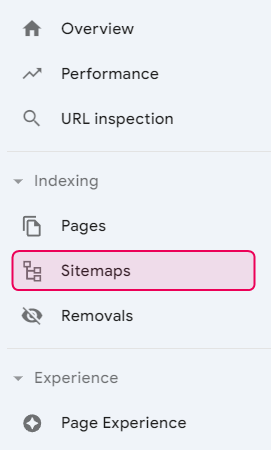 Расположение Sitemaps в Google Search Console.
