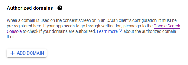 Добавление авторизованного домена.