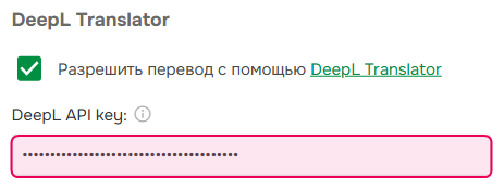 Вставьте скопированный API-ключ