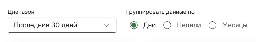 Раздел параметров страницы отчета.