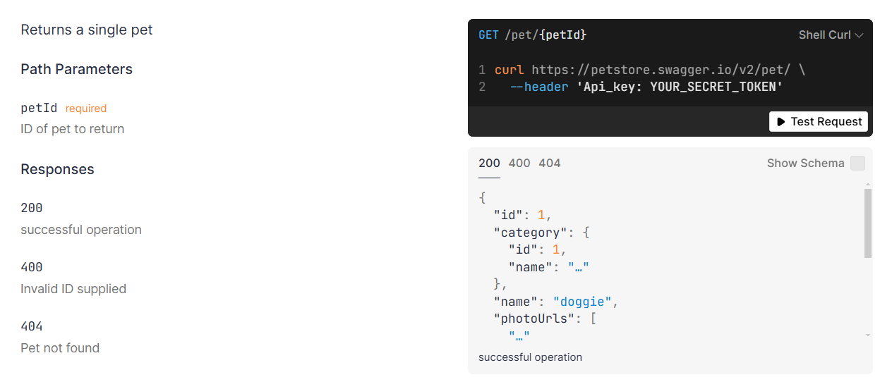 Современный режим отображения API документации